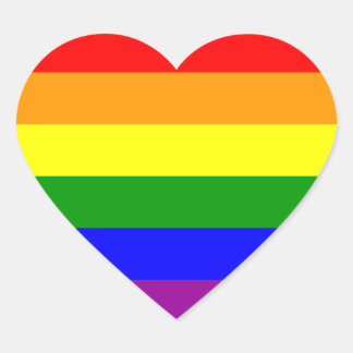 Hbtq-flagga / Regnbågsflagga Hjärtformat Klistermärke