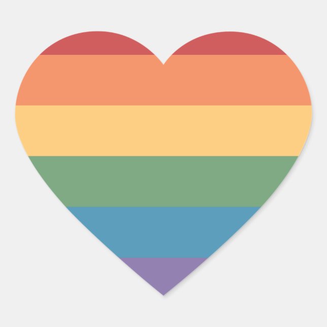 HBTQ-flaggad hjärtformad etikett (Framsida)