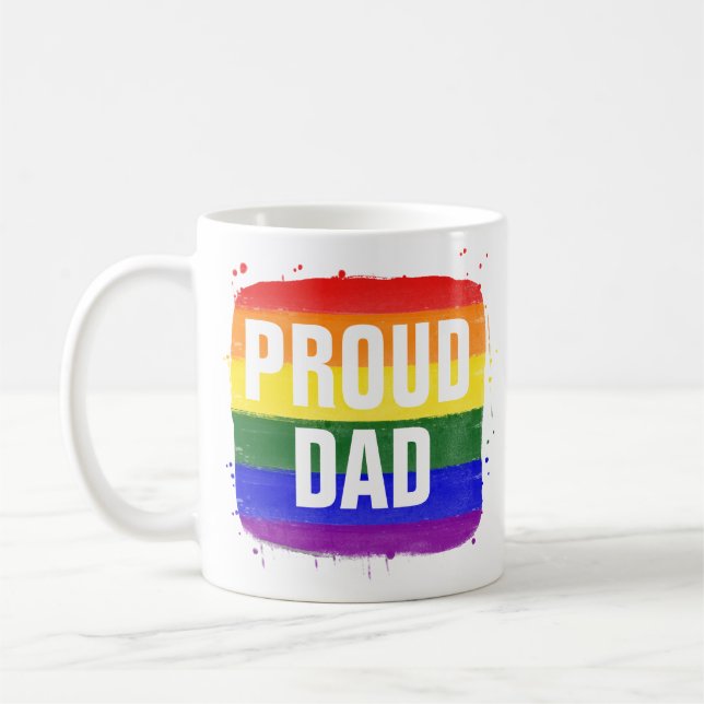 HBTQ-flaggans stolta pappa kaffemugg (Vänster)