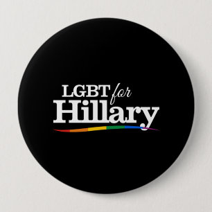 HBTQ för Hillary - svart vit- Knapp