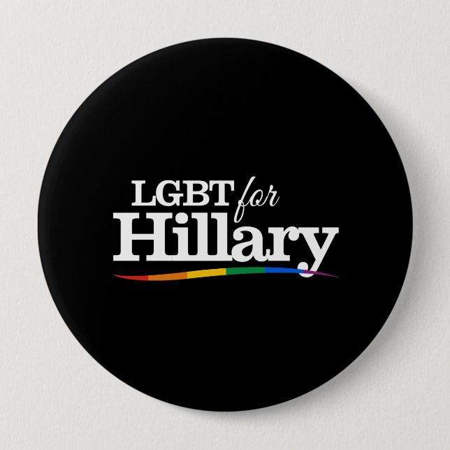 HBTQ för Hillary - svart vit- Knapp (Framsida)
