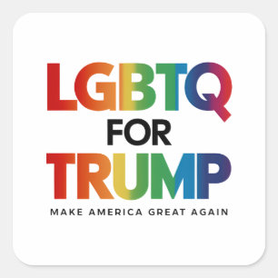 HBTQ FÖR TRUMP GAY LESBISK FÖR TRUMP 2024 FYRKANTIGT KLISTERMÄRKE