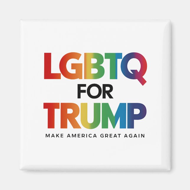 HBTQ FÖR TRUMP GAY LESBISK FÖR TRUMP 2024  MAGNET (Framsidan)