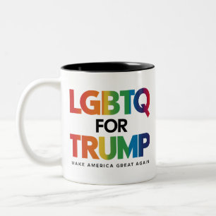 HBTQ FÖR TRUMP GAY LESBISK FÖR TRUMP 2024 Två-Tonad MUGG