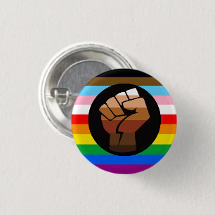 HBTQ+ Förbistring POC Pride Flagga Knapp