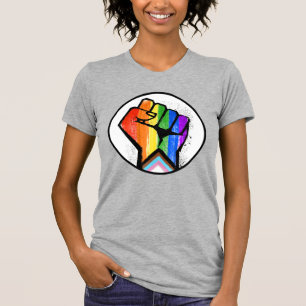 HBTQ FRAMSTEG PRIDE NÄVVE MOTSTÅND T SHIRT