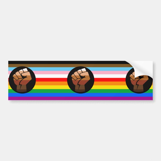 HBTQ+ Framstegs POC Pride Flagga Bildekal (Framsidan)