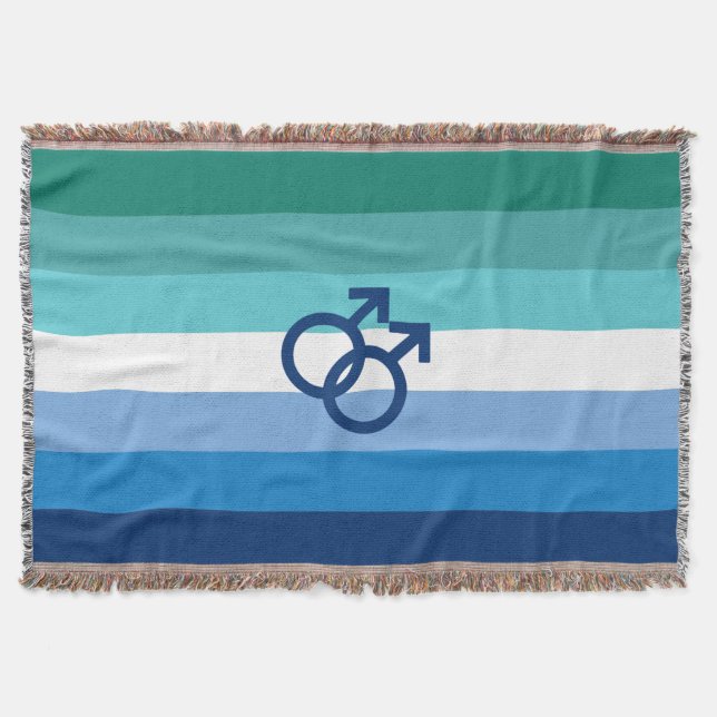 HBTQ+ Gay Manliga Pride Flagga Filt (Framsidan)