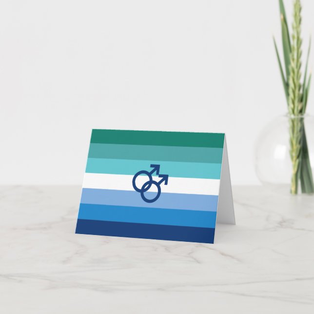 HBTQ+ Gay Manliga Pride Flagga Kort (Framsida)