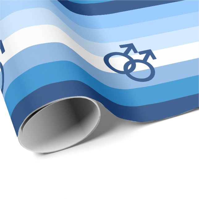 HBTQ+ Gay Manliga Pride Flagga Presentpapper (Rullad Hörn)