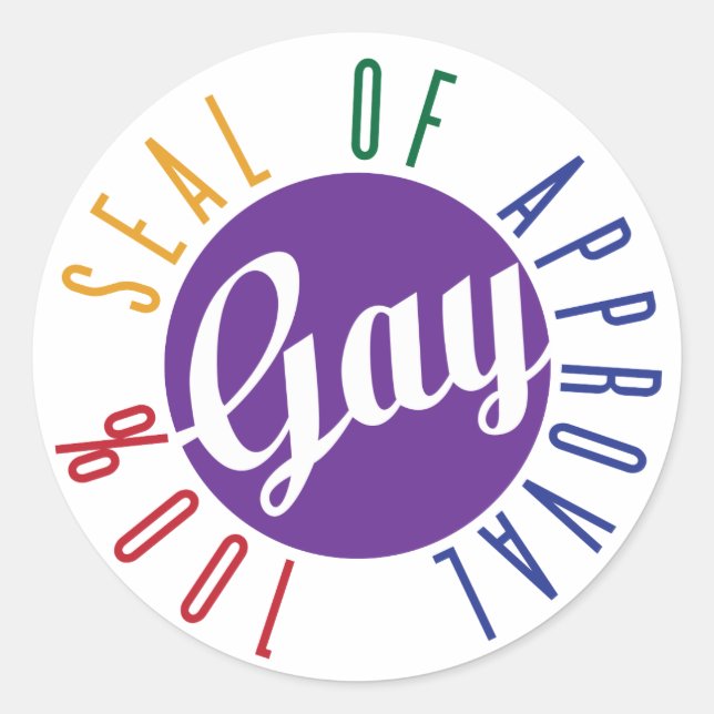 HBTQ-godkännandesticker Runt Klistermärke (Framsida)