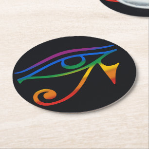 HBTQ Goth Pride Flagga Underlägg Papper Rund