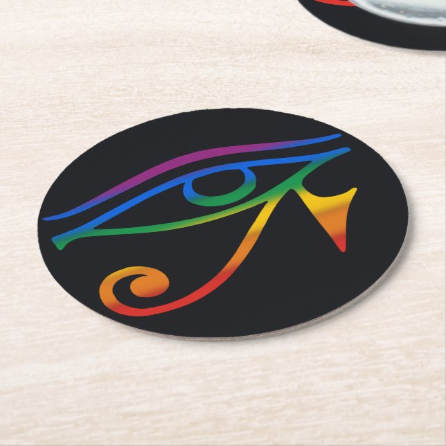 HBTQ Goth Pride Flagga Underlägg Papper Rund (Vinklad)
