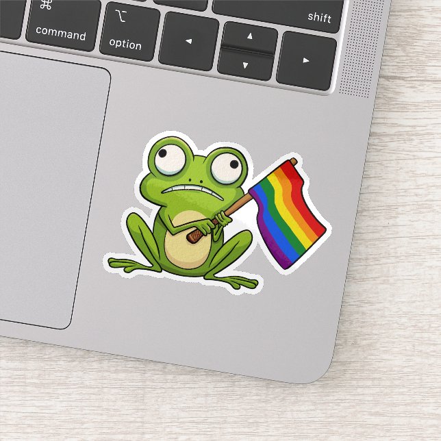 HBTQ-groda med stolthetsflagga Klistermärken (Detalj)
