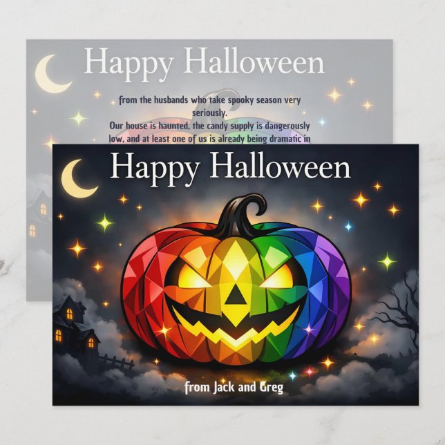 🎃🌈HBTQ Halloween-kort Inbjudningar (Fram/baksida)