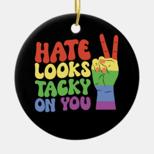 HBTQ-hat ser fult ut på dig Pride Groovy Julgransprydnad Keramik