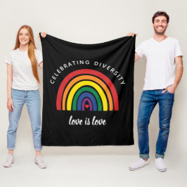HBTQ HBT Pride Fira Mångfald Kärlek Är Kärlek Fleecefilt