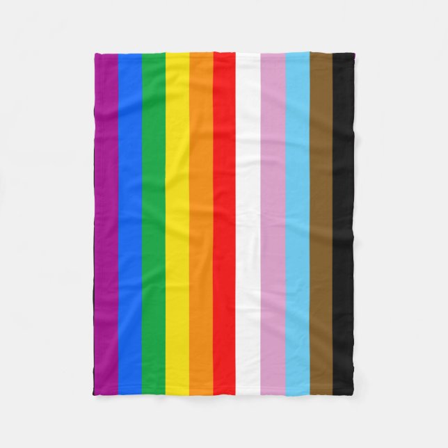 HBTQ+ INKLUDERANDE PRIDEFLAGG FLEECEFILT (Framsidan)