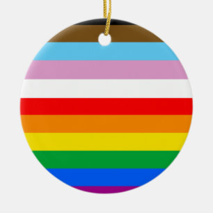 HBTQ+ INKLUDERANDE PRIDEFLAGG JULGRANSPRYDNAD KERAMIK