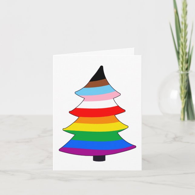 HBTQ+ INKLUDERANDE STOLTHET Holigay Träd Helgkort (Framsida)