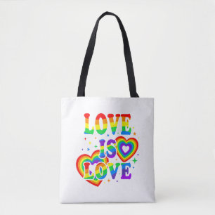 HBTQ Kärlek är kärlek Gay Pride HBTQ regnbågsflagg Tygkasse