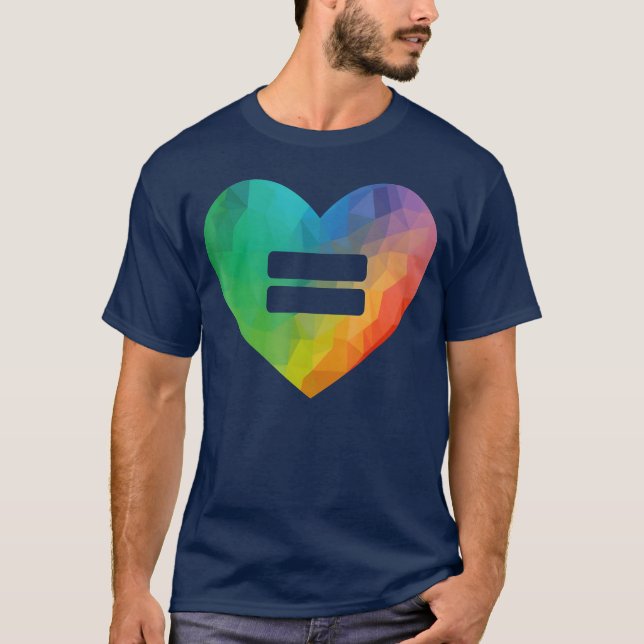 HBTQ Kärlek är Kärlek Jämlikhet Regnbåge Hjärta Li T Shirt (Framsida)