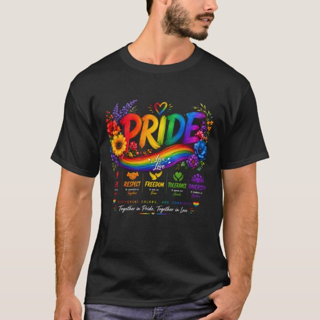 Hbtq Kärlek Gay Pride T-shirt (Framsida)