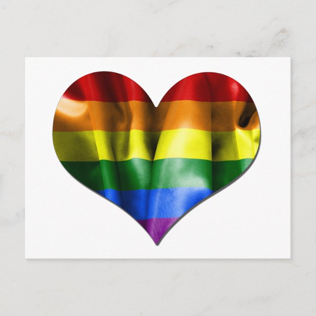 HBTQ Kärlek Pride Hjärtflagga Vykort (Framsida)