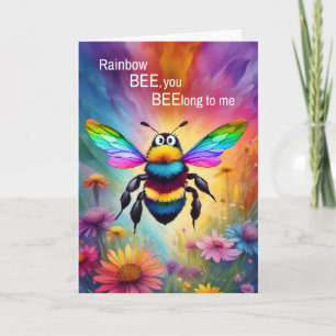 HBTQ Kärlek Regnbåge Bi Du Tillhör Mig Kort