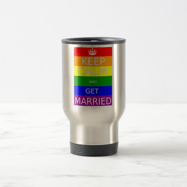 HBTQ - Keep Calm-meddelande - Kaffe resemugg (Center)
