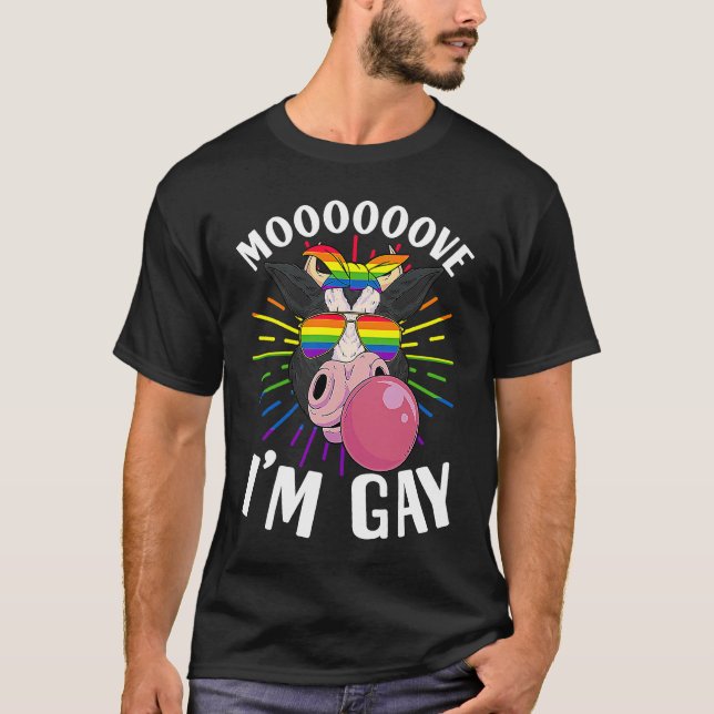 HBTQ-ko Pride-regnbåge-solglasögon T Shirt (Framsida)