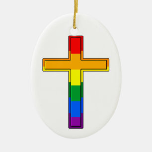 HBTQ-kors Julgransprydnad Keramik