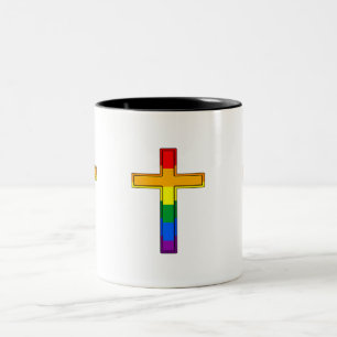HBTQ-kors Två-Tonad Mugg