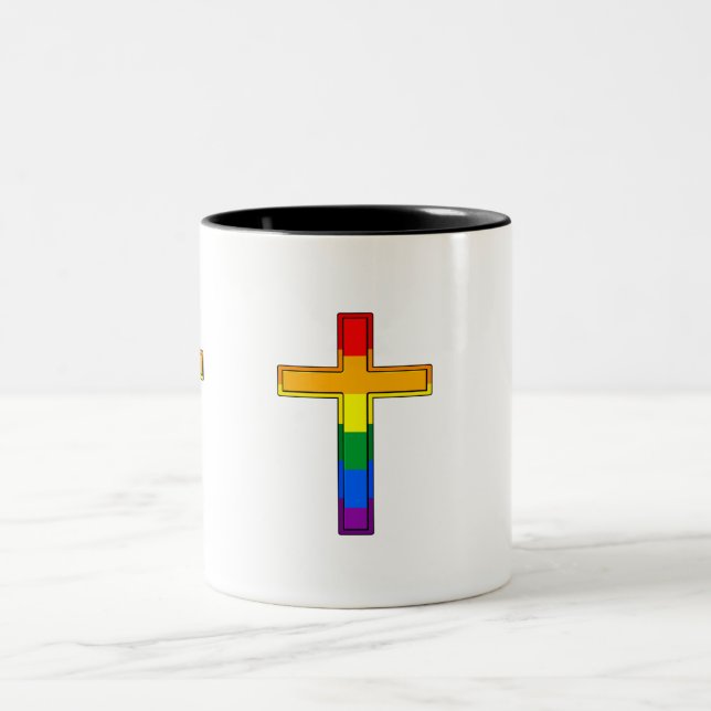 HBTQ-kors Två-Tonad Mugg (Center)