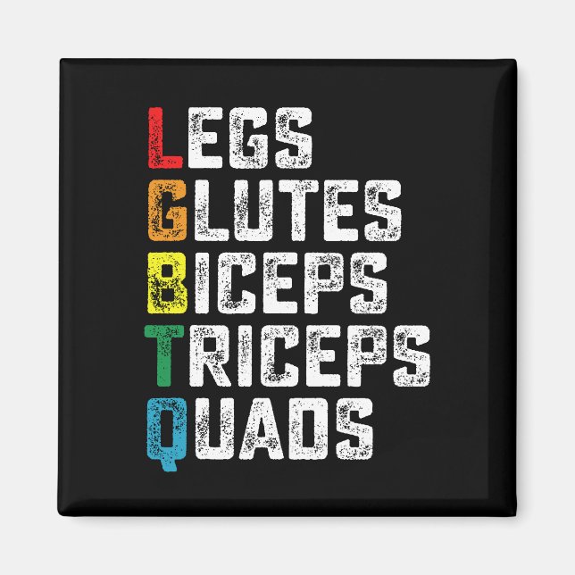 HBTQ Lår Stuss Biceps Triceps Quadriceps Rolig Gym Magnet (Framsidan)