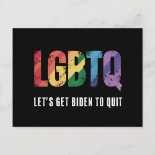 HBTQ Låt oss få Biden att sluta med HBTQ-pride Vykort