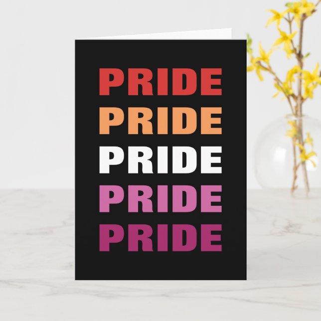 HBTQ Lesbisk Stolthet Anpassningsbar Upprepad Text Kort (Gul blomma)