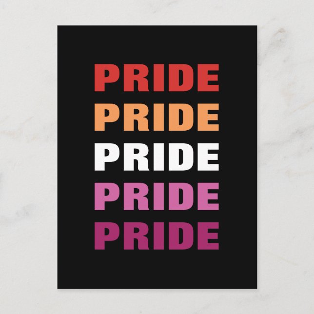 HBTQ Lesbisk Stolthet Anpassningsbar Upprepad Text Vykort (Framsida)