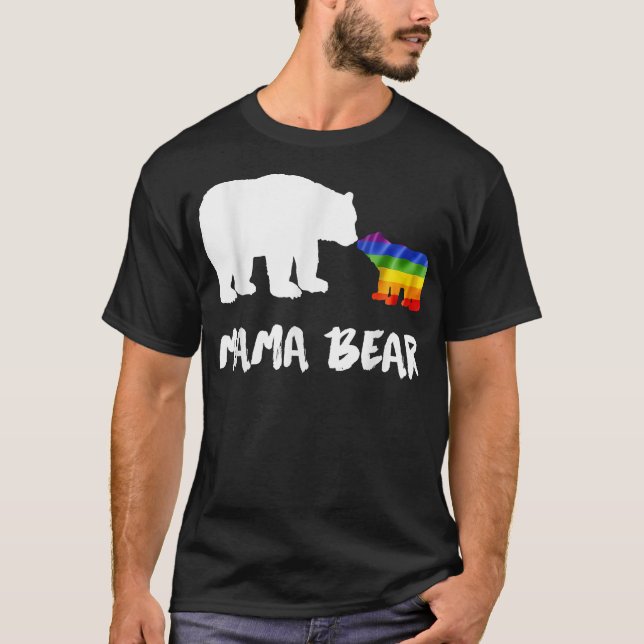 HBTQ Mamma Björn Mamma Lesbisk Gay Bisexuell Trans T Shirt (Framsida)
