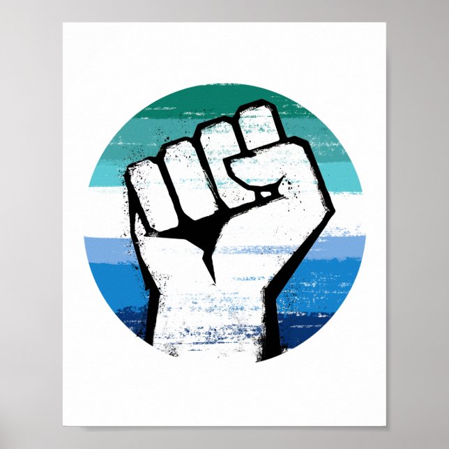 HBTQ Man Pride Näve Cirkeltryck Poster (Framsidan)