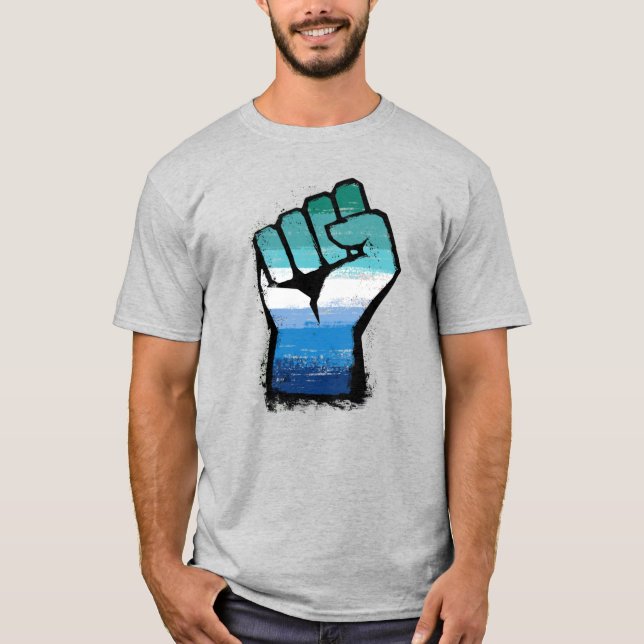 HBTQ-man protest knytnäve T Shirt (Framsida)