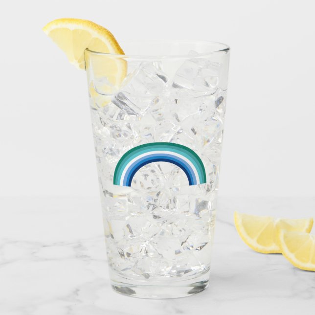 HBTQ Man Regnbåge Azure Glaskopp (Framsida Ice)