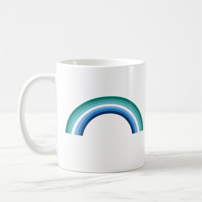 HBTQ Man Regnbåge Azure Kaffemugg (Vänster)