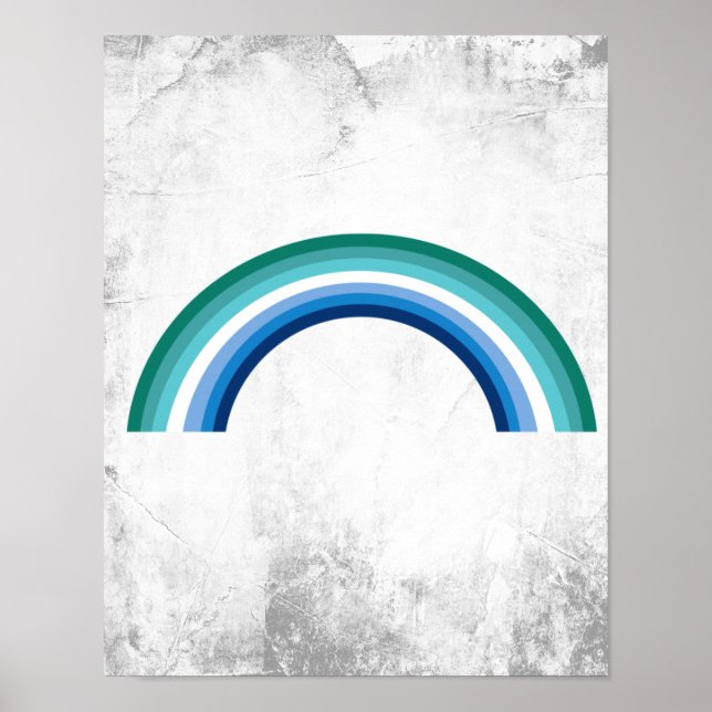 HBTQ Man Regnbåge Azure Poster (Framsidan)