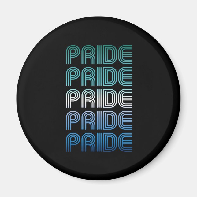 HBTQ Man Retro Pride Stolthet Magnet (Framsidan)
