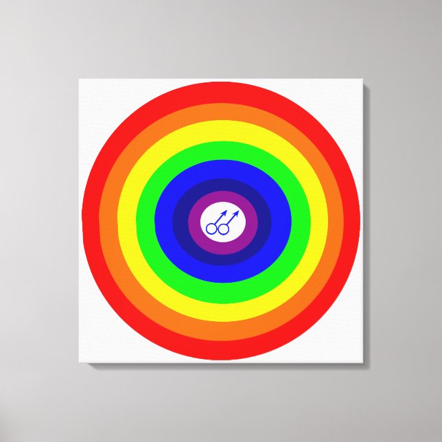 HBTQ-män runt regnbåge Canvastryck (Framsida)