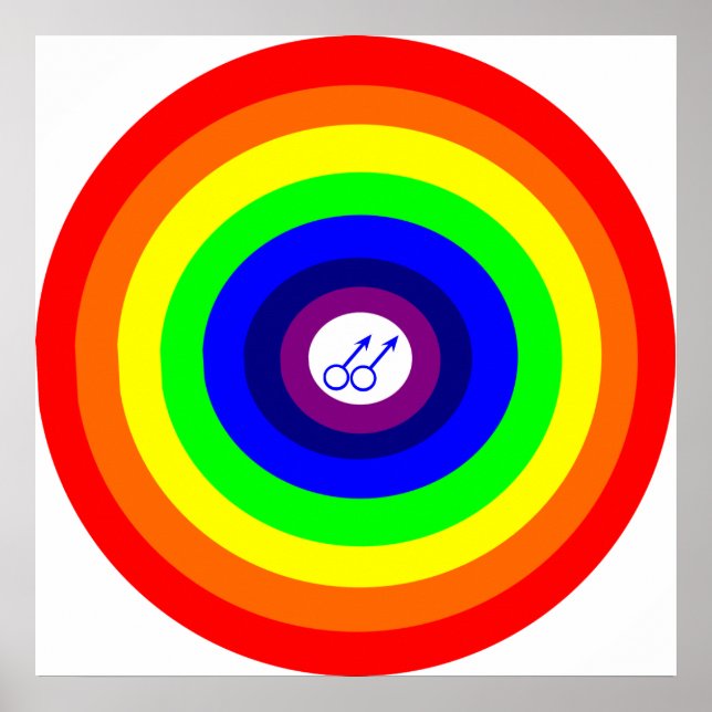HBTQ-män runt regnbågsaffisch Poster (Framsidan)