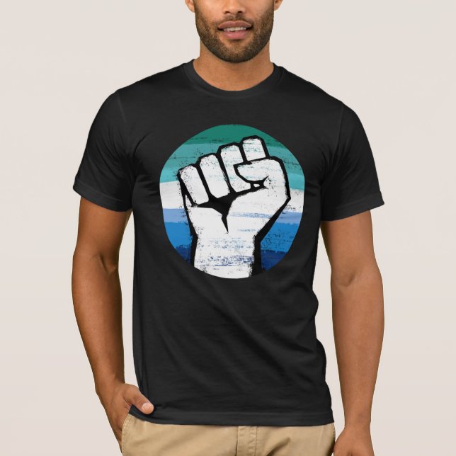 HBTQ Manlig Pride Knutna Handen T-Shirt (Framsida)