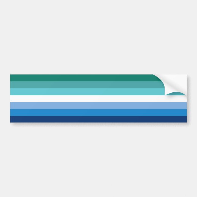 Hbtq Manlig Prideflagga (Azure) Bildekal (Framsidan)