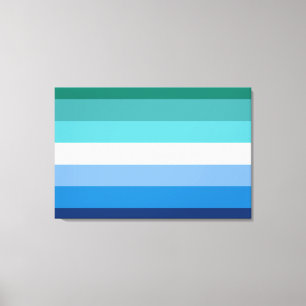 Hbtq Manlig Prideflagga (Azure) Canvastryck